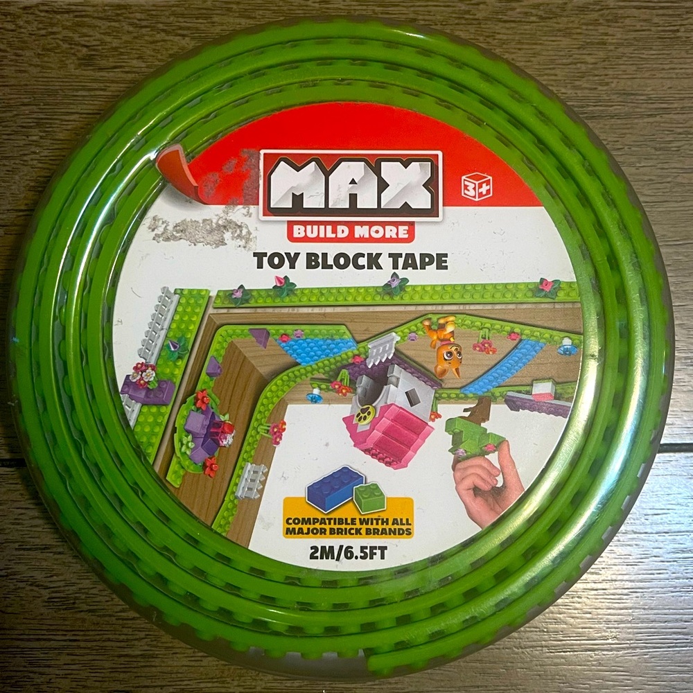 2 New in Box - Toy Block Tape for your Legos - Green